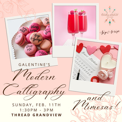 Galentines modern Calligraphy class