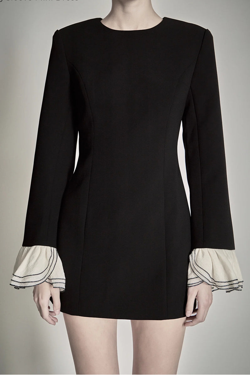 knee length dresses for ladies Endless Rose Women's Ruffle Detailed Long Sleeve Mini Dress