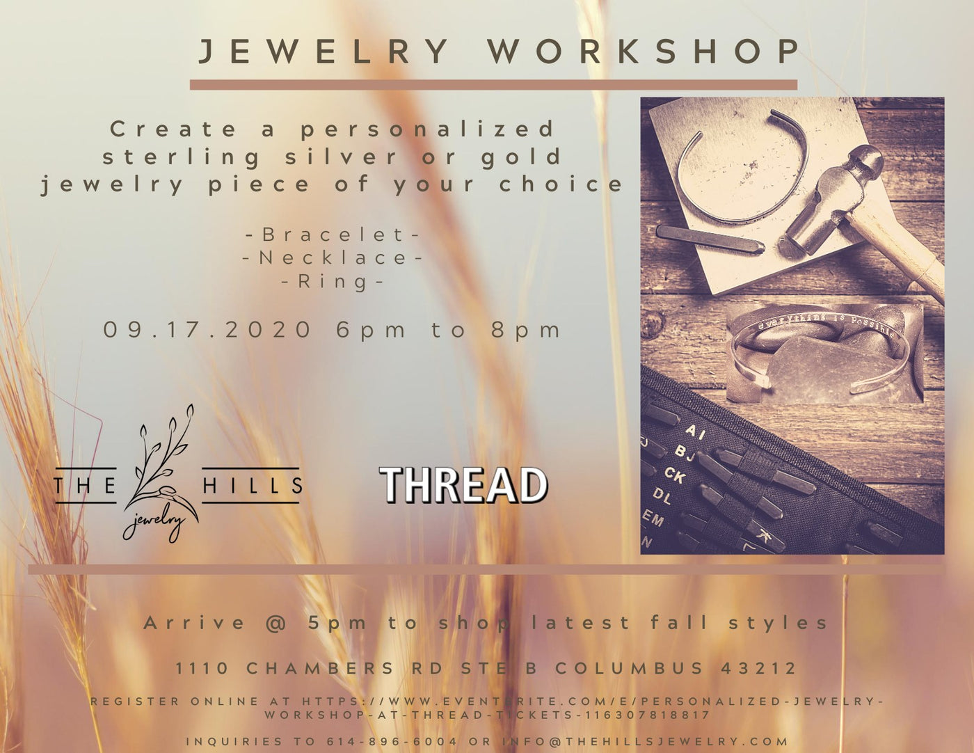 Personalized Jewelry Workshop at THREAD