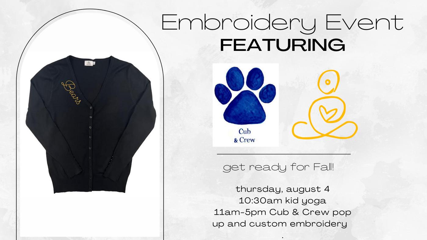 Embroidery Event with Cub & Crew
