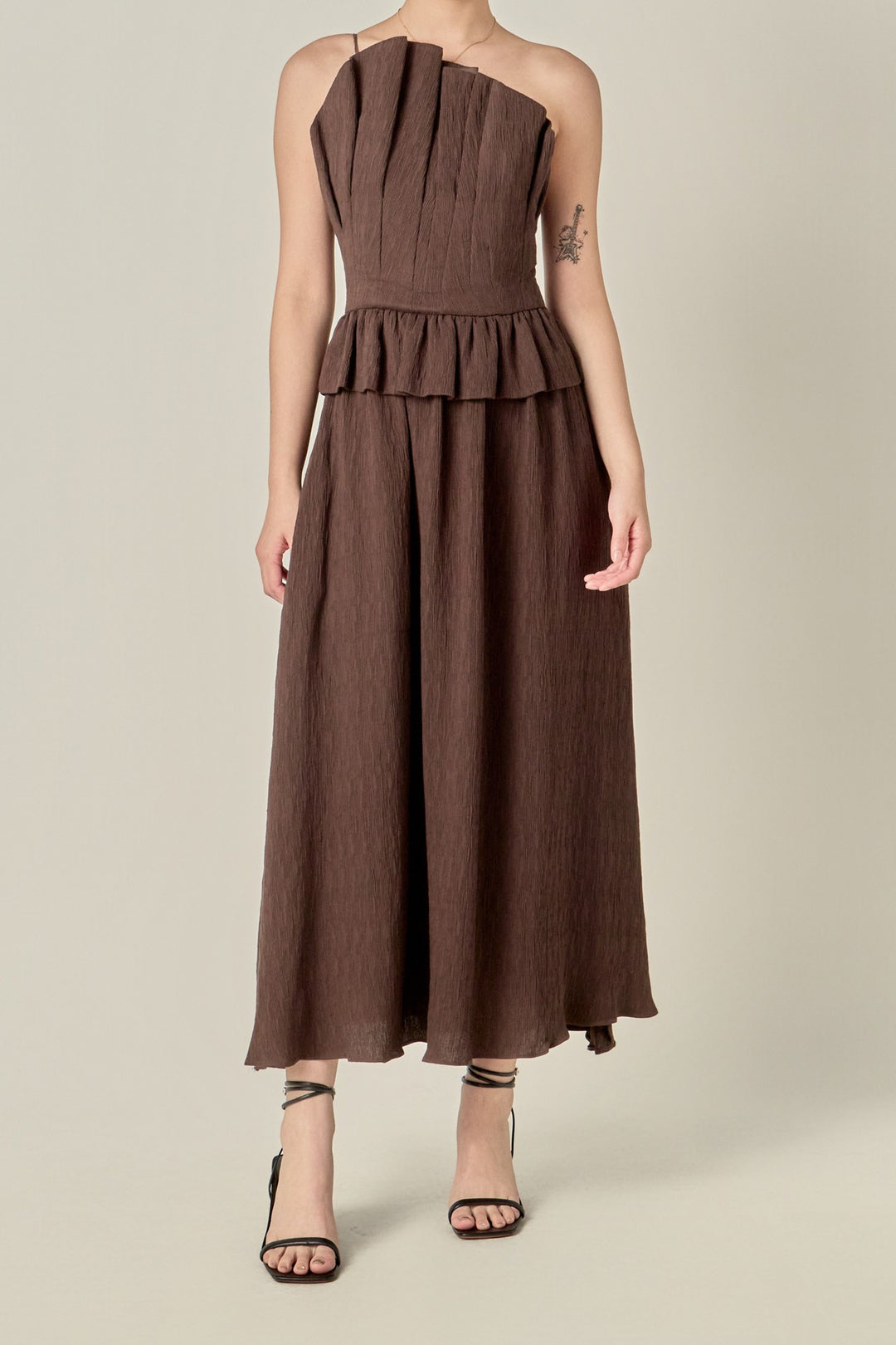 Ruffled Tube Top Midi Dress