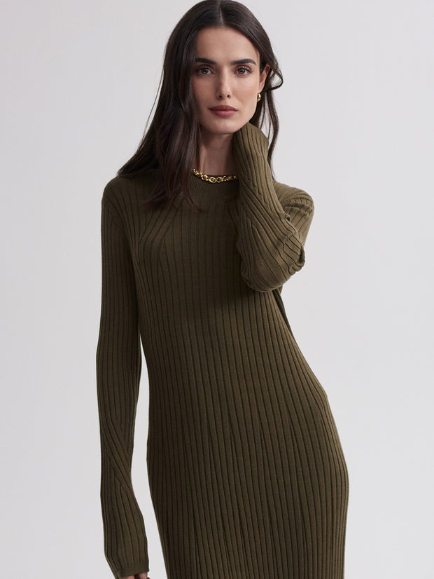 axel rib knit midi dress Varley Axel Rib Knit Midi Dress