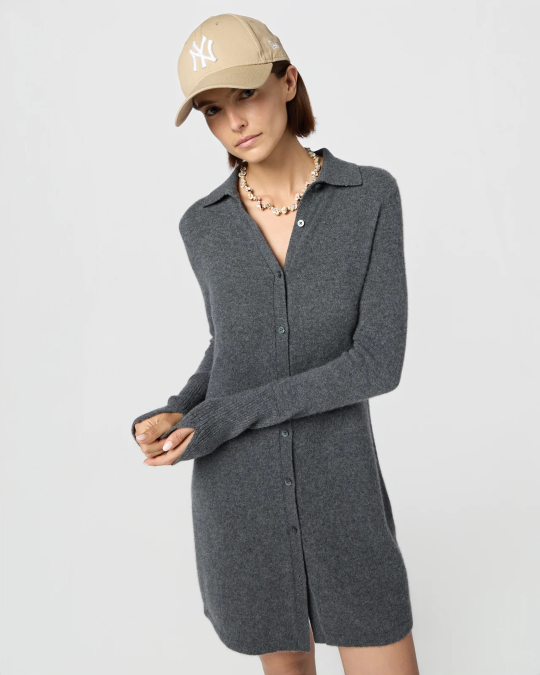 Mini Showtime Shirt Dress Charcoal / S