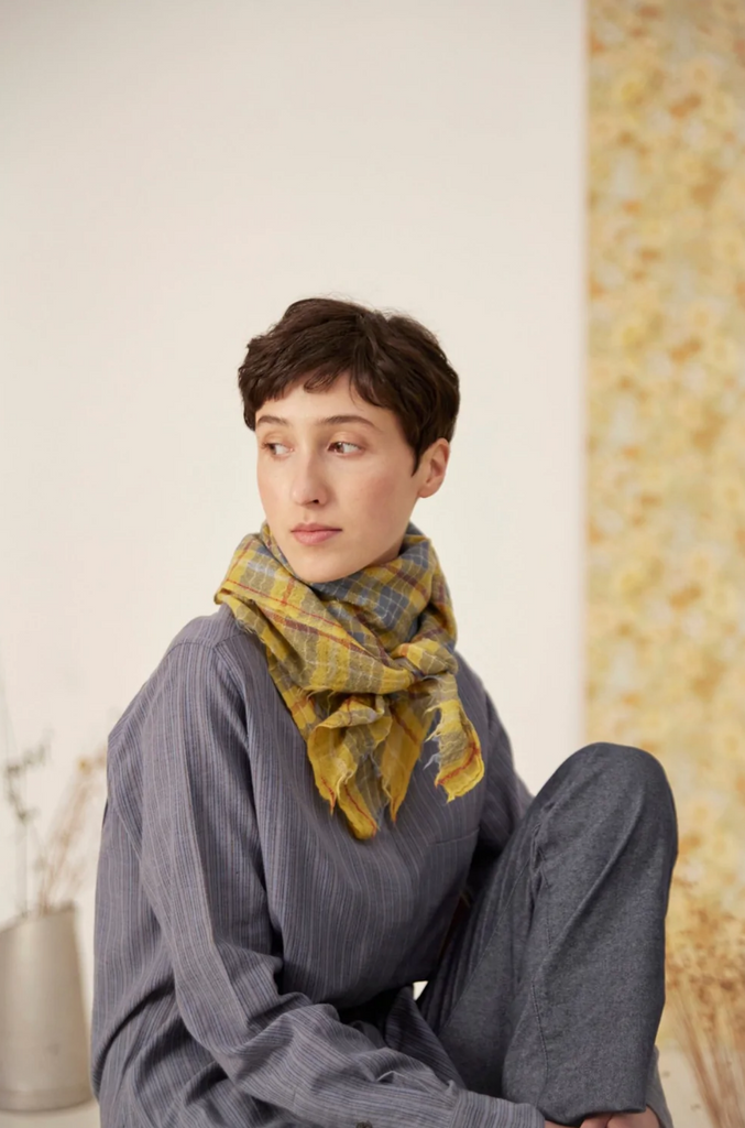 The Block Print Neckerchief, bright multicolour printed still twill scarf –  JANECARR