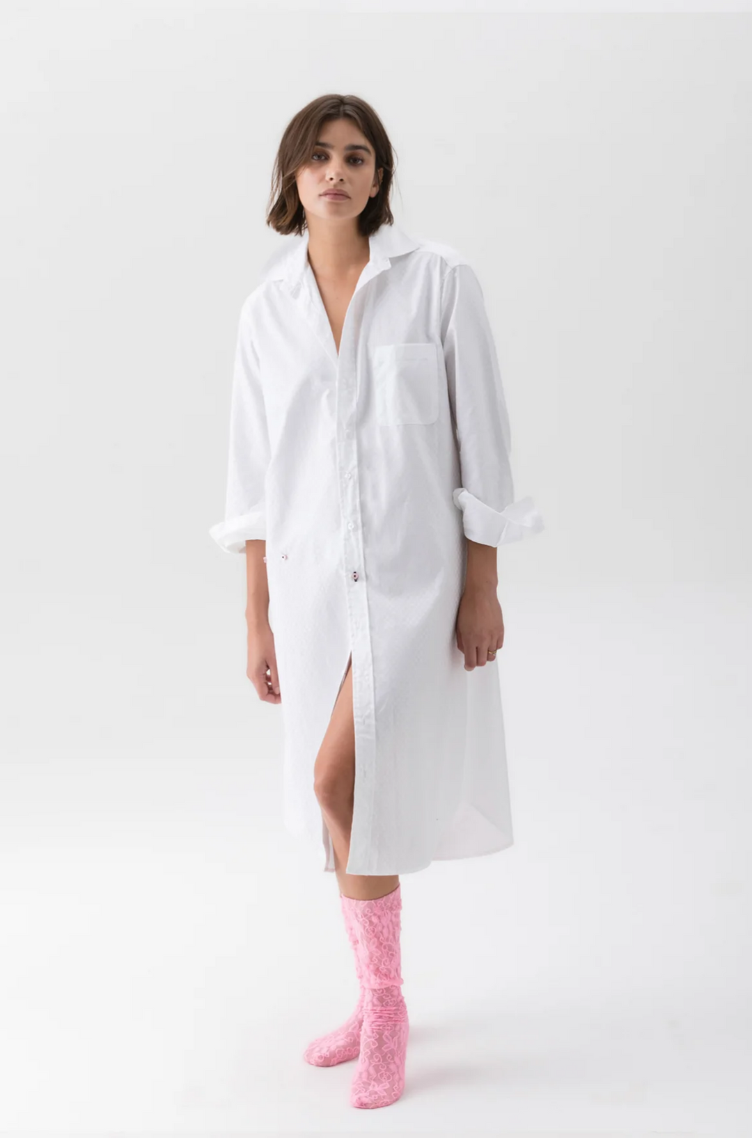 Cotton shirt dress midi store